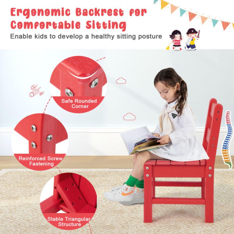 Hivvago 2 Pieces Kids Learning Chair set with Backrest