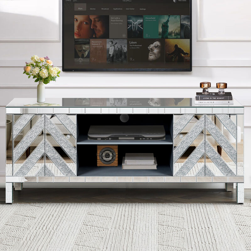 TATEUS Mirrored TV Stand image number 6