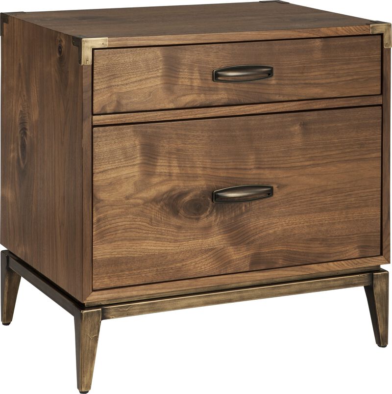 Adler Two Drawer Nightstand in Natural Walnut