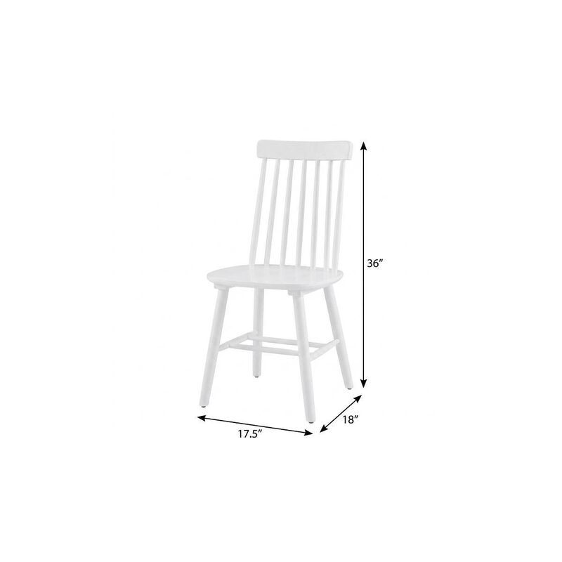 HomeRoots Set of Two White Solid Wood Windsor Back Dining Side Chairs image number 6