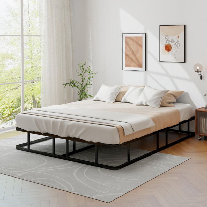 Hivvago Queen Size Bed Frame with Metal Slat Support image number 1