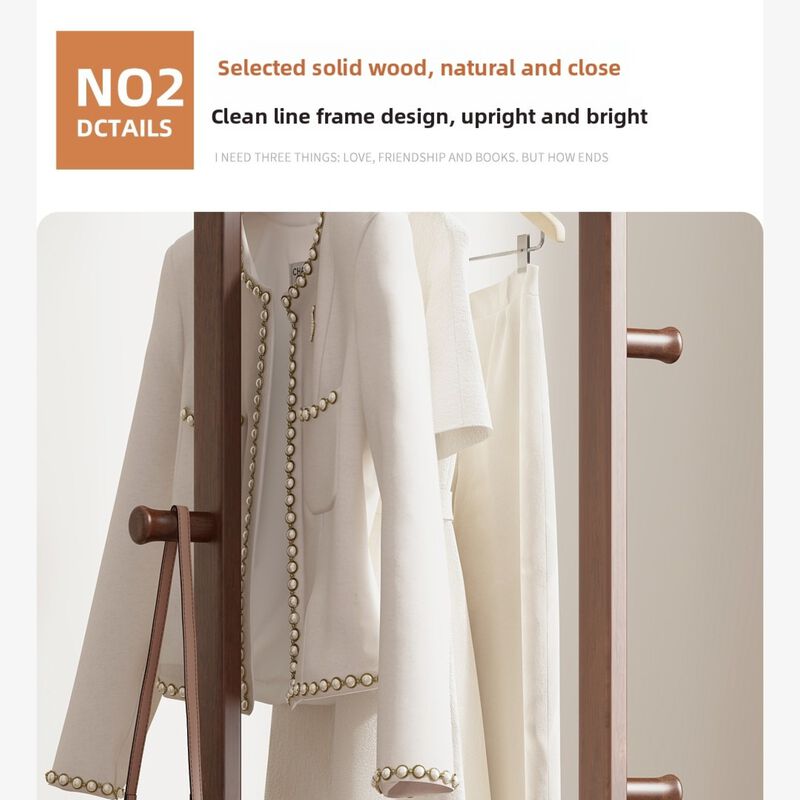 GOODSILO Freestanding Solid Wood Coat Rack Durable Garment Storage Hanger Easy to Assemble for Entryway Bedroom Living Room Holds Coats Hats Scarves and Bags image number 6
