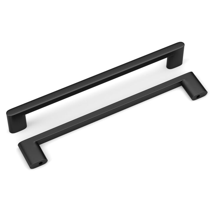 homdiy 10 Pack Matte Black Cabinet Pulls 7-1/2 inch Hole Center Kitchen Drawer Handles for Dresser Cupboard Living Room