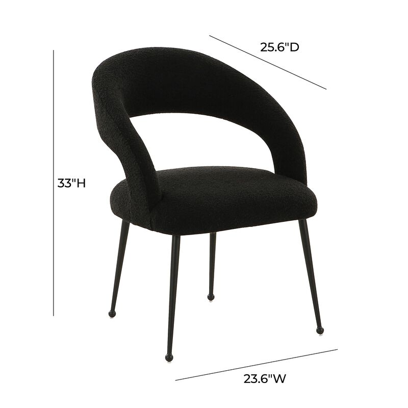 Casafoyer Rocco Black Performance Boucle Dining Chair image number 2