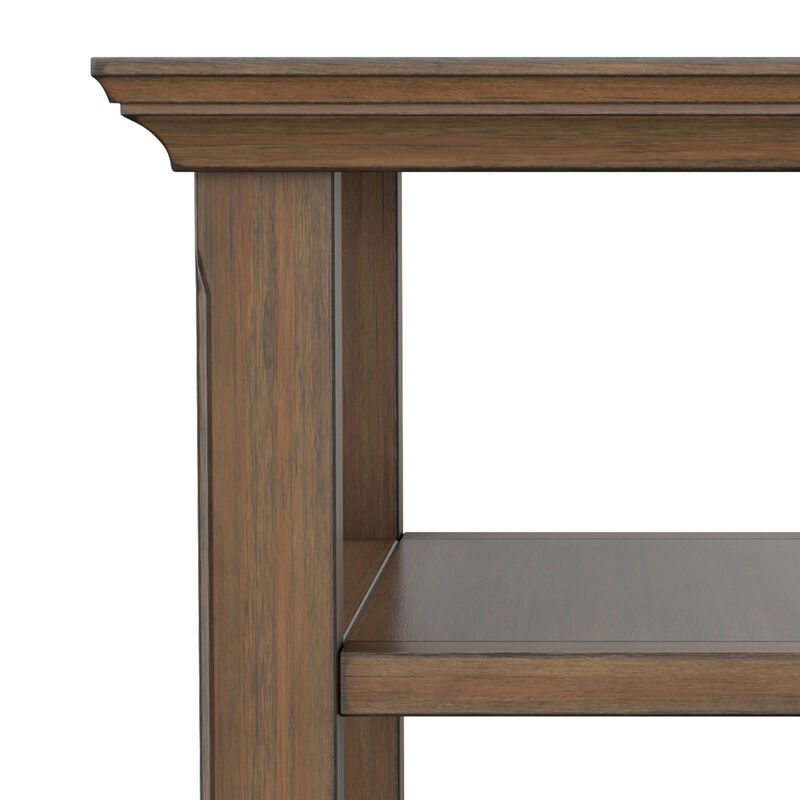 Acadian 14 inch Wide Solid Wood Transitional Narrow Side Table in Rustic Natural Aged Brown image number 8