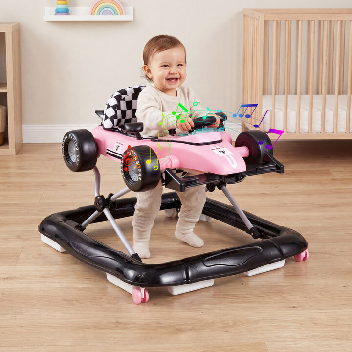 4-in-1 Adjustable Baby Walker with Activity Center and Music Box