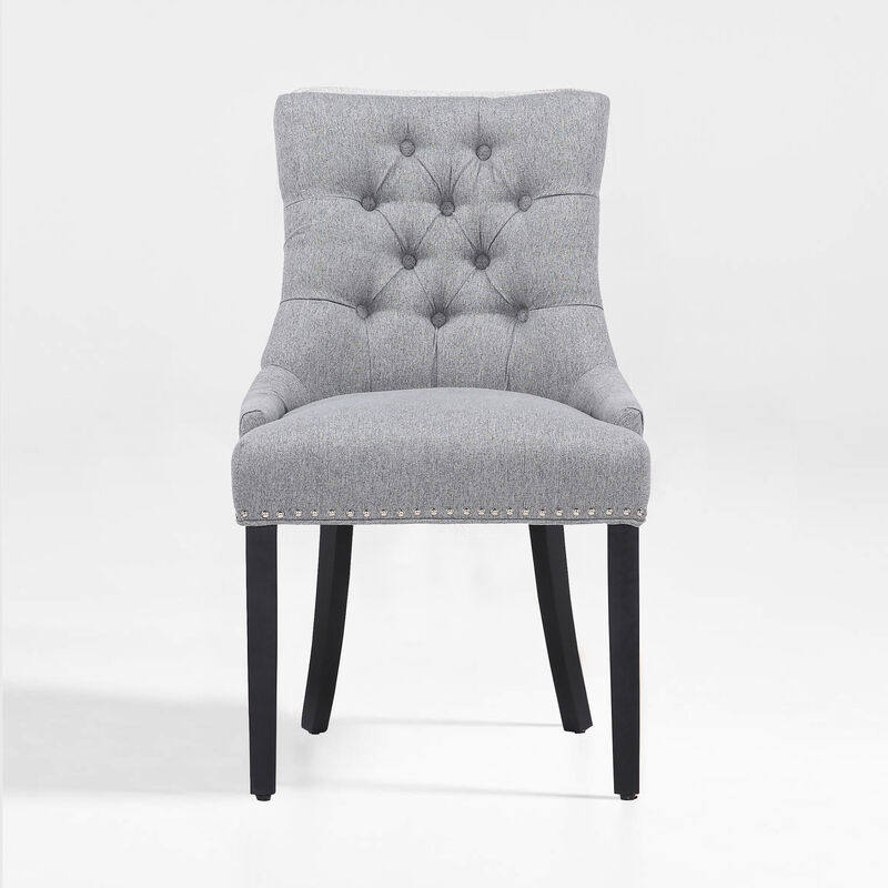 WestinTrends Upholstered Wingback Button Tufted Dining Chair