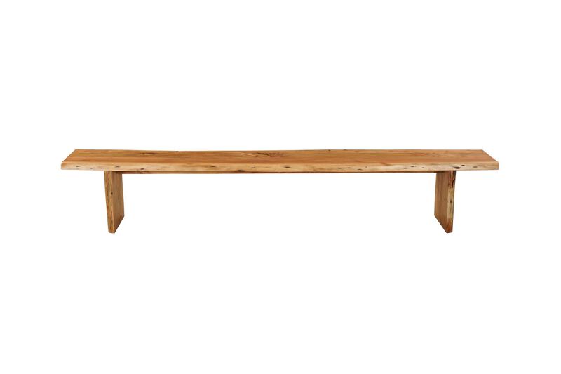 HomeRoots 84" Brown Solid Wood Live Edge Dining Bench image number 0