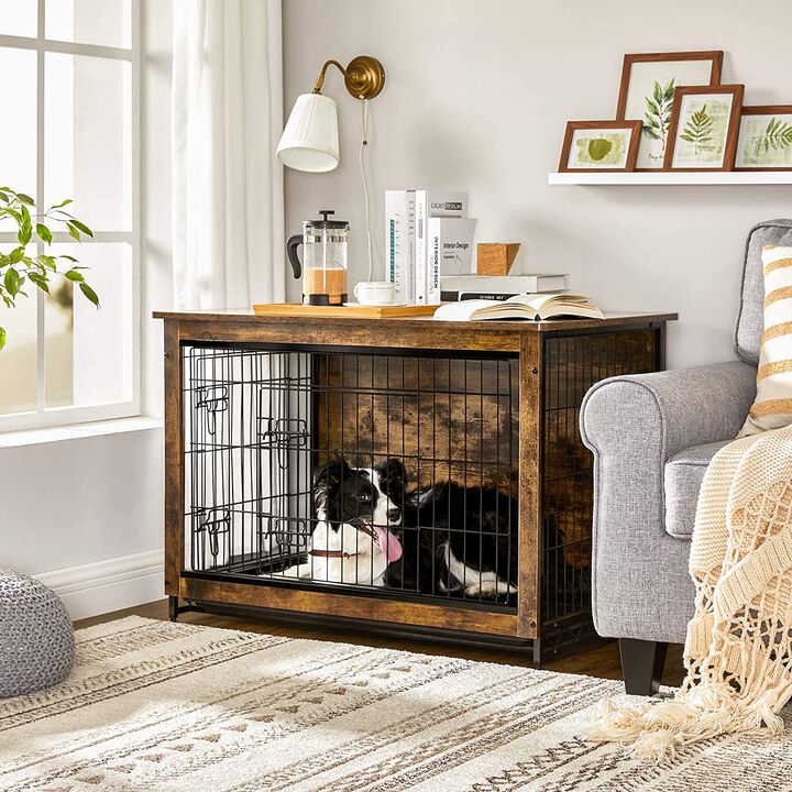 BreeBe Wooden Dog Crate with Removable Tray
