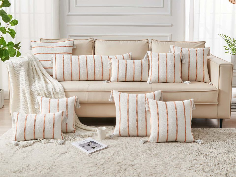 Boho Woven Decorative Throw Pillow Cover.