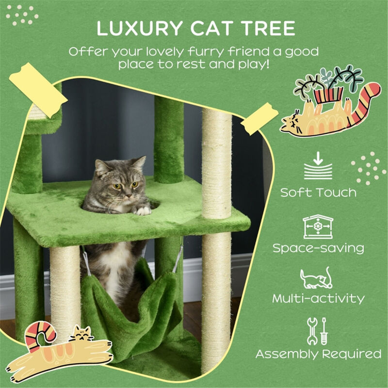 Cat House & Climbing Tower Multi-Level Cat Tree with Perches, Condos & Scratching Posts