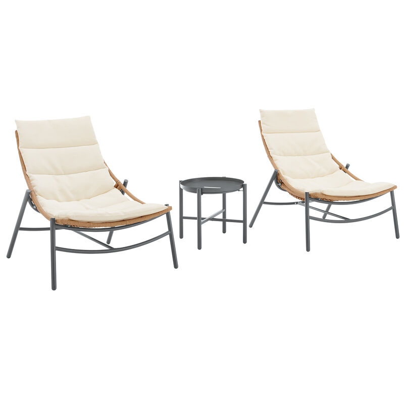 Sunset Cream 3-Piece Patio Set