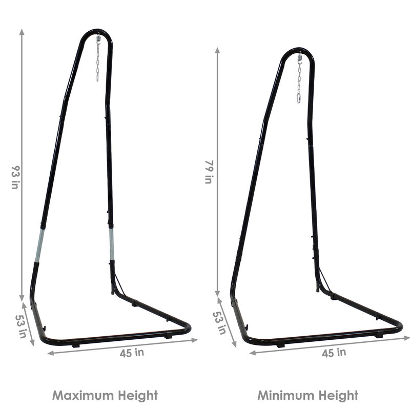 Sunnydaze Powder-Coated Steel Adjustable Hammock Chair Stand - 93 in