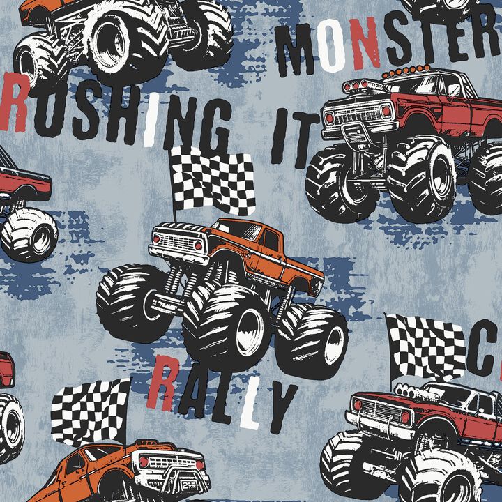Kids and Teens Monster Trucks Blue Wallpaper G78570