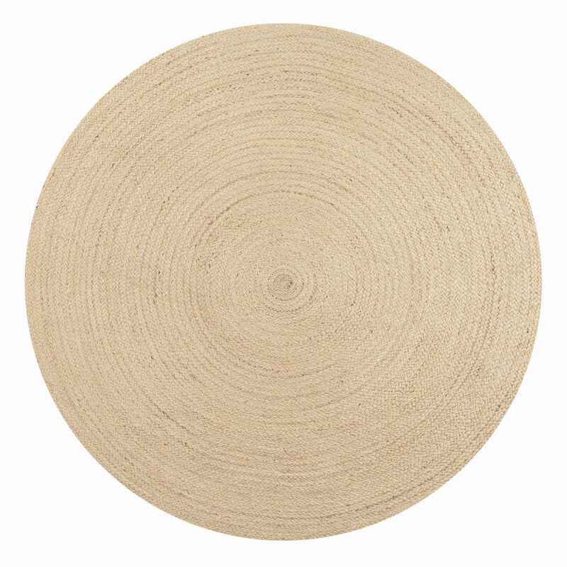 Zara Braided Coastal Cottage Round Jute Round Area Rug