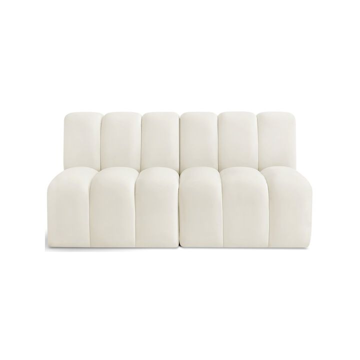 Meridian Furniture Arc Cream Velvet Modular Sofa