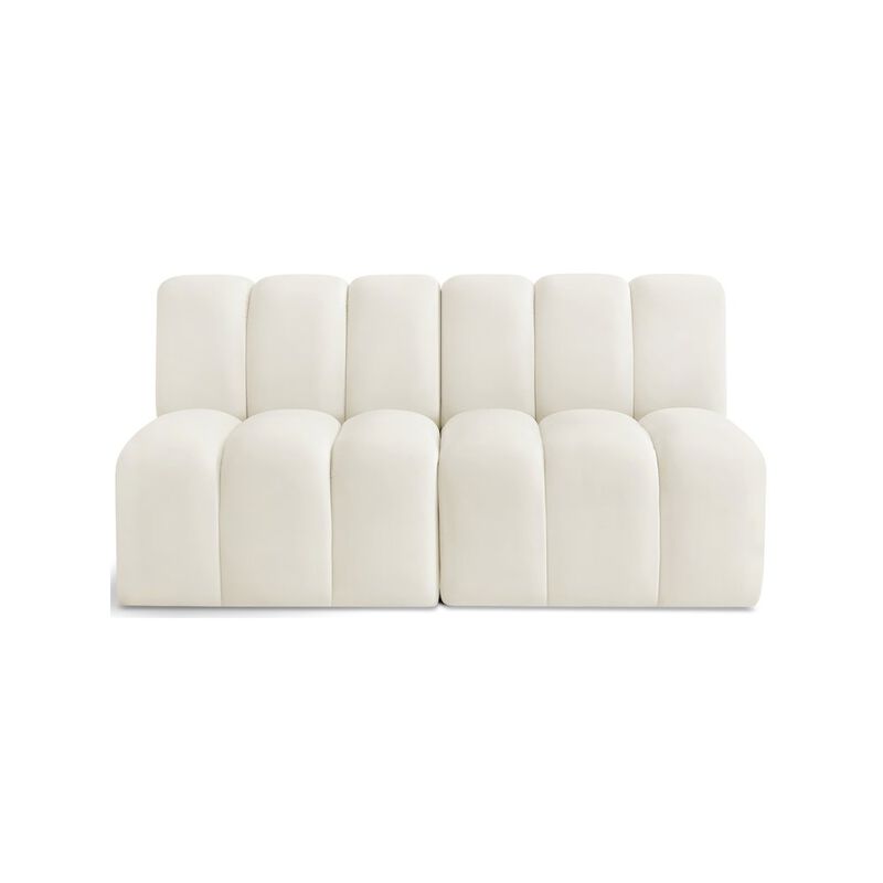 Meridian Furniture Arc Cream Velvet Modular Sofa