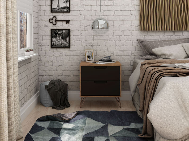 Rockefeller Gray 2-Drawer Nightstand