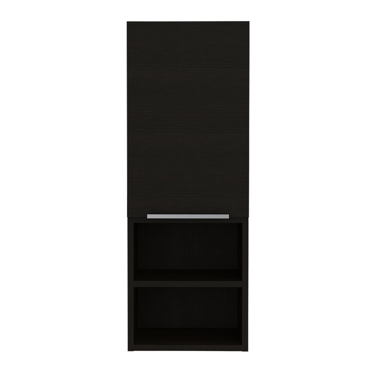 DEPOT E-SHOP Savona Medicine Single Door Cabinet, Two External Shelves, Two Interior Shelves, Black