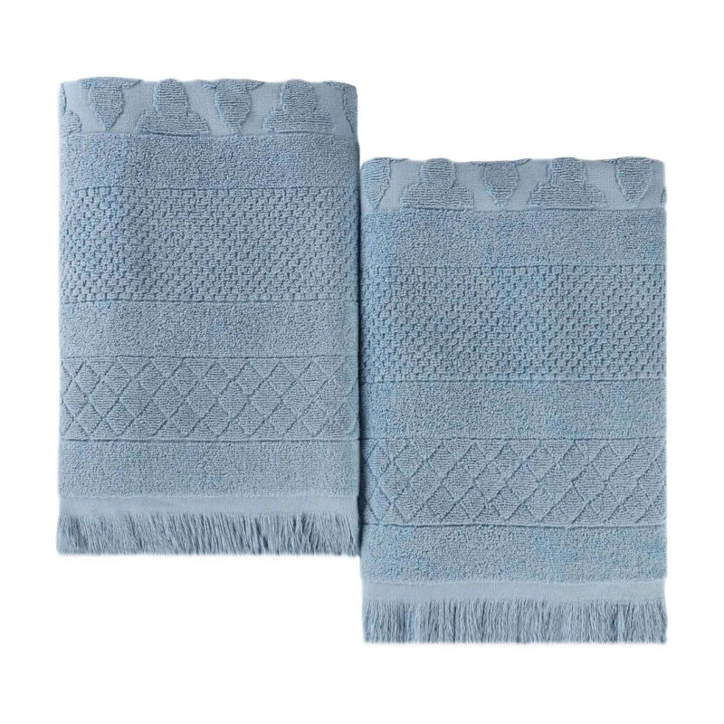 Geometric Jacquard Cotton Bath Sheet Set of 2 for Spa-Style Comfort image number 0