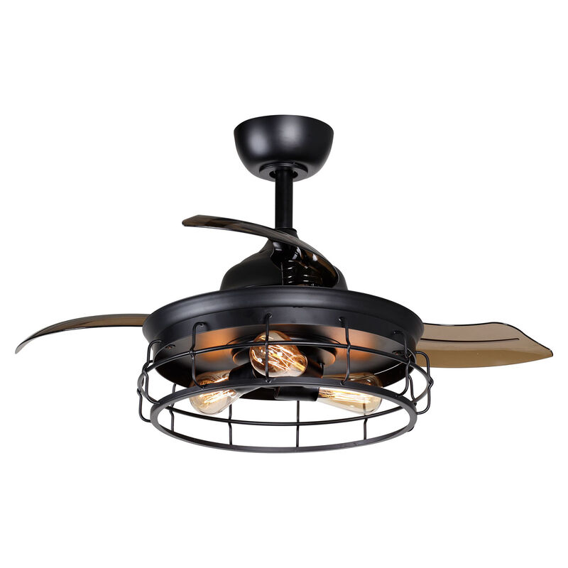 36 in.  Industrial Black 3blades Ceiling Fan with Remote