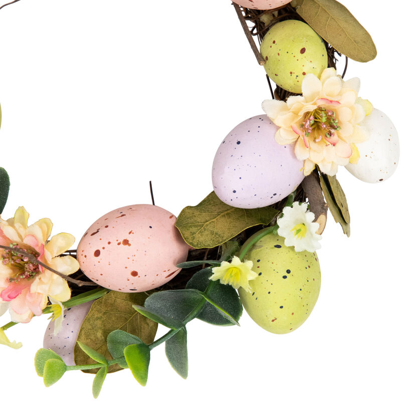 Pastel Speckled Easter Egg Artificial Mini Twig Wreath - 7"