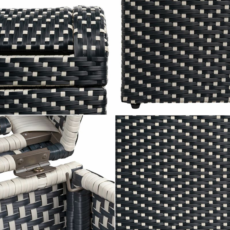 Darla All-Weather Wicker/Metal Swing Top Hideaway Outdoor Trash Can