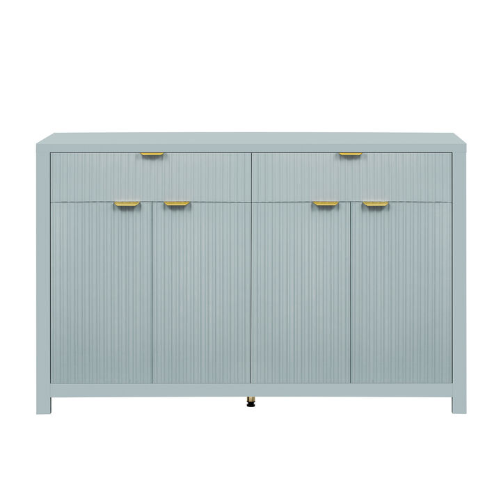 Merax Modern Wave-Pattern Sideboard Cabinet with 2 Drawers and 4 Doors