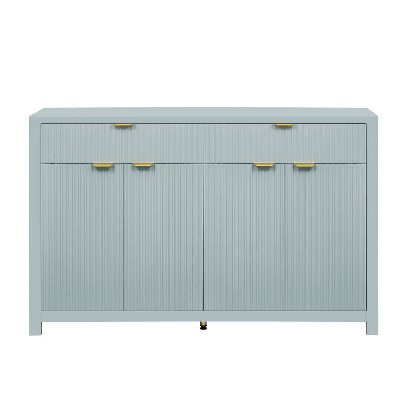 Merax Modern Wave-Pattern Sideboard Cabinet with 2 Drawers and 4 Doors