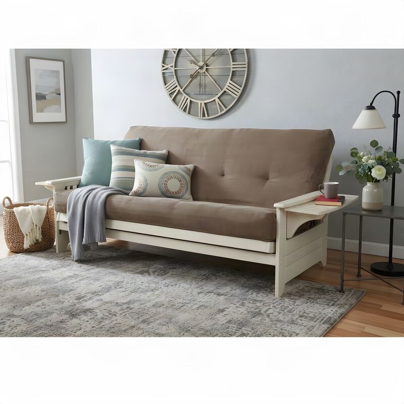 Phoenix Frame in Antique White Finish includes Suede Peat Mattress image number 3