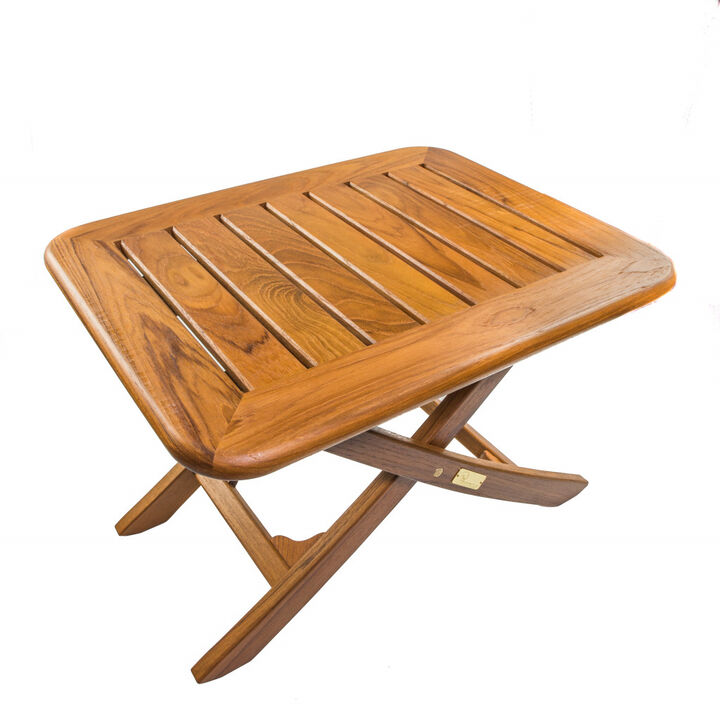Solid Wood Rectangular End Table with Storage Shelf for Living Room or Bedroom