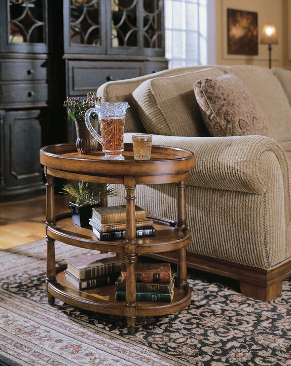 Oval Accent Table in Medium Wood