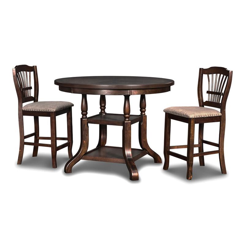 New Classic Furniture Furniture Bixby Solid Wood Counter Dining Table in Espresso