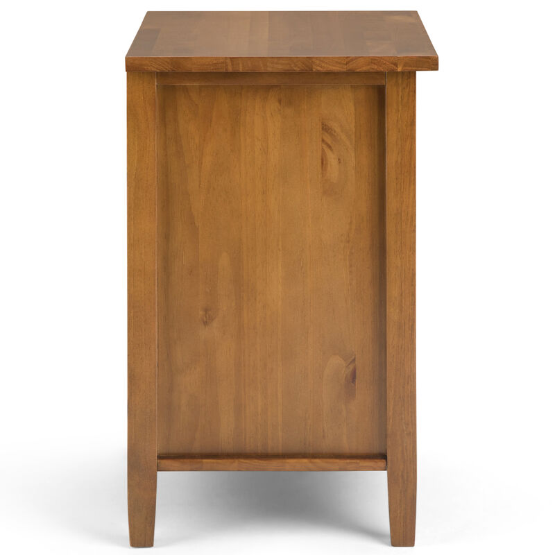 Warm Shaker SOLID WOOD 24 inch Wide Transitional Bedside Nightstand Table in Light Golden Brown