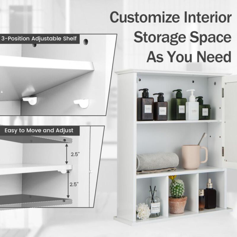 Hivvago Wall Mounted and Mirrored Bathroom Cabinet