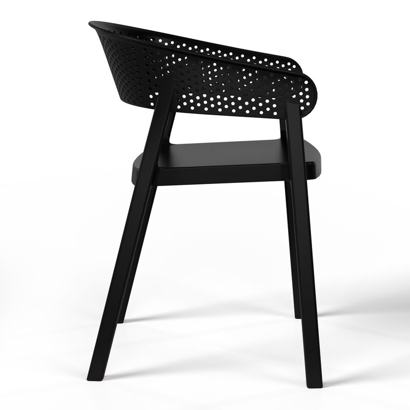 WestinTrends Outdoor Modern Stackable Plastic Resin Patio Dining Armchair (Set of 2) image number 2