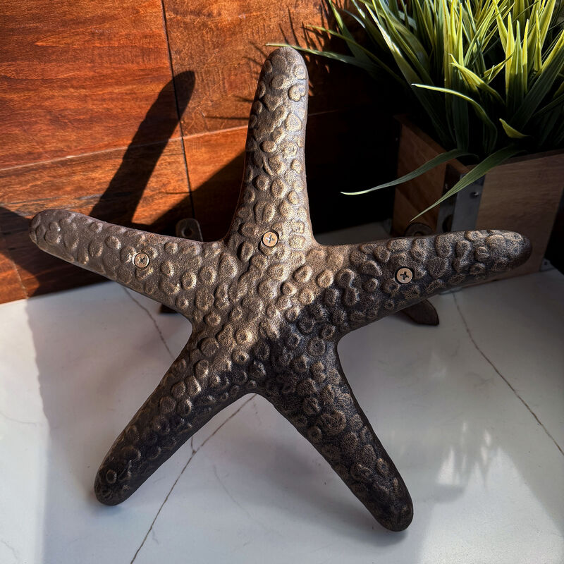 12 inch Cast Iron Starfish Hose Holder Bronze Finish Coastal Garden Yard Decor image number 6