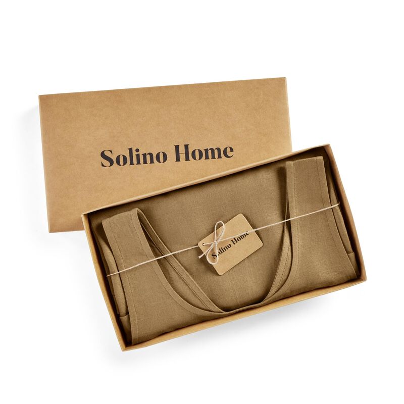 Solino Home 100% Pure Linen Apron - Linen Smock Apron