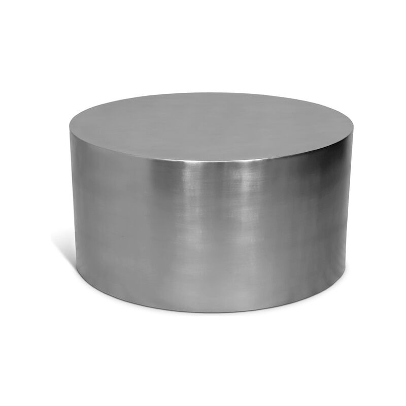 Meridian Furniture Cylinder Brushed Chrome Coffee Table