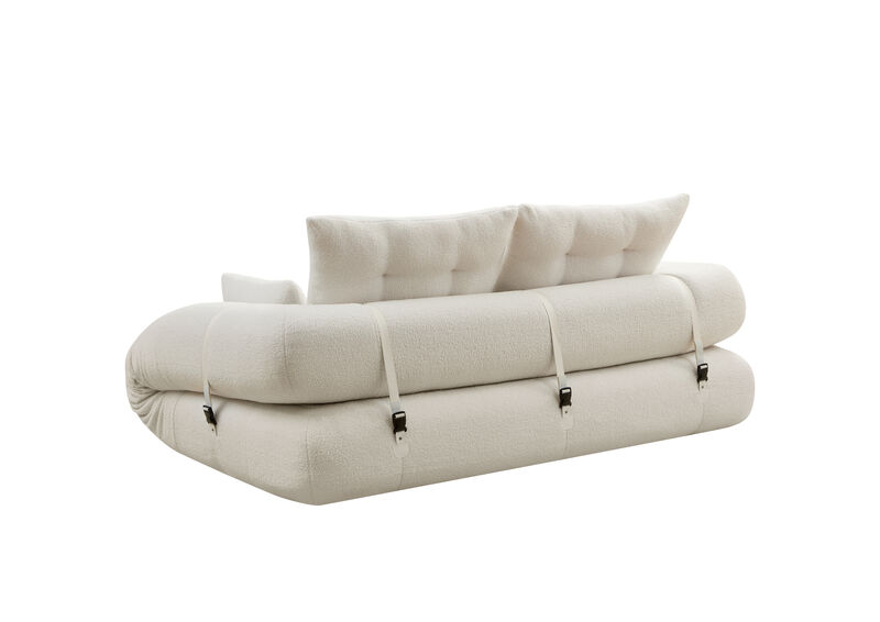 Merax Teddy Fabric Foam-Filled Sleeper Lazy Sofa Couch