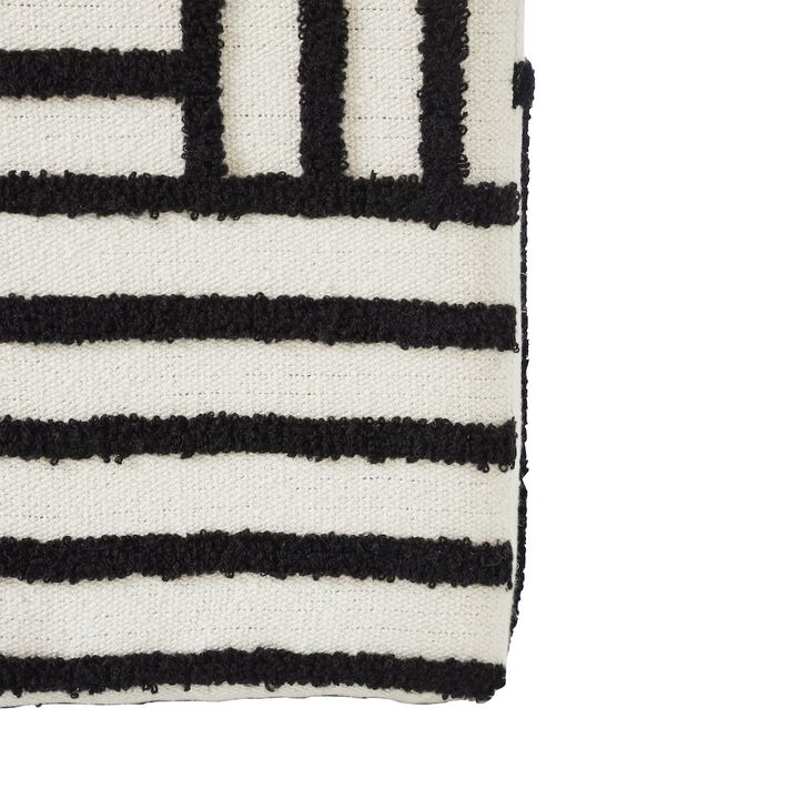 Renwil Monti Cube Ottoman In White Color