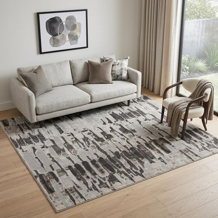 HomeRoots Abstract Power Loom Area Rug