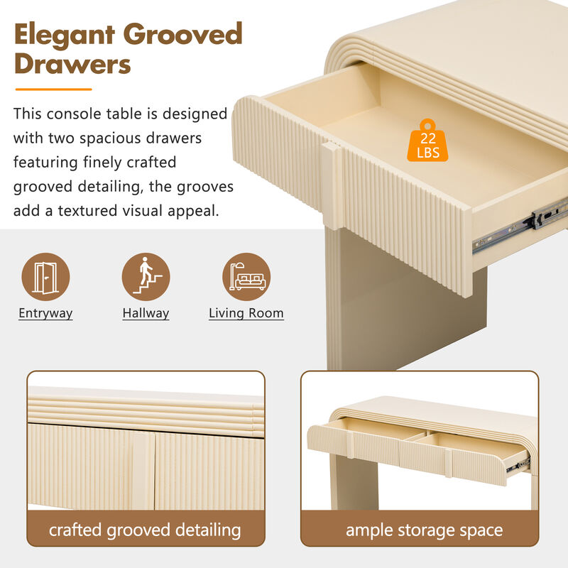 Merax Modern Console Table with 2 Drawers