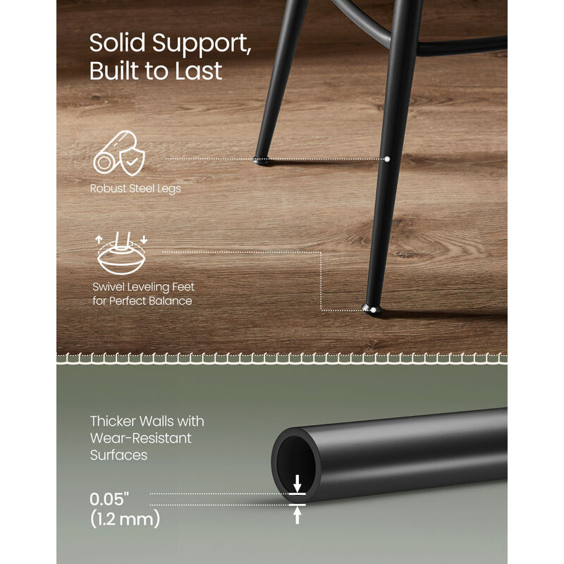 Comfortable Bar Stools Set of 2 for Dining Room or Counter Seating