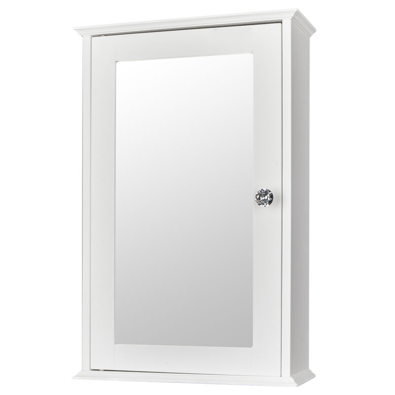 Wall-Mounted Bathroom Cabinet with Single Mirror Door & Shelf Space-Saving Storage Solution