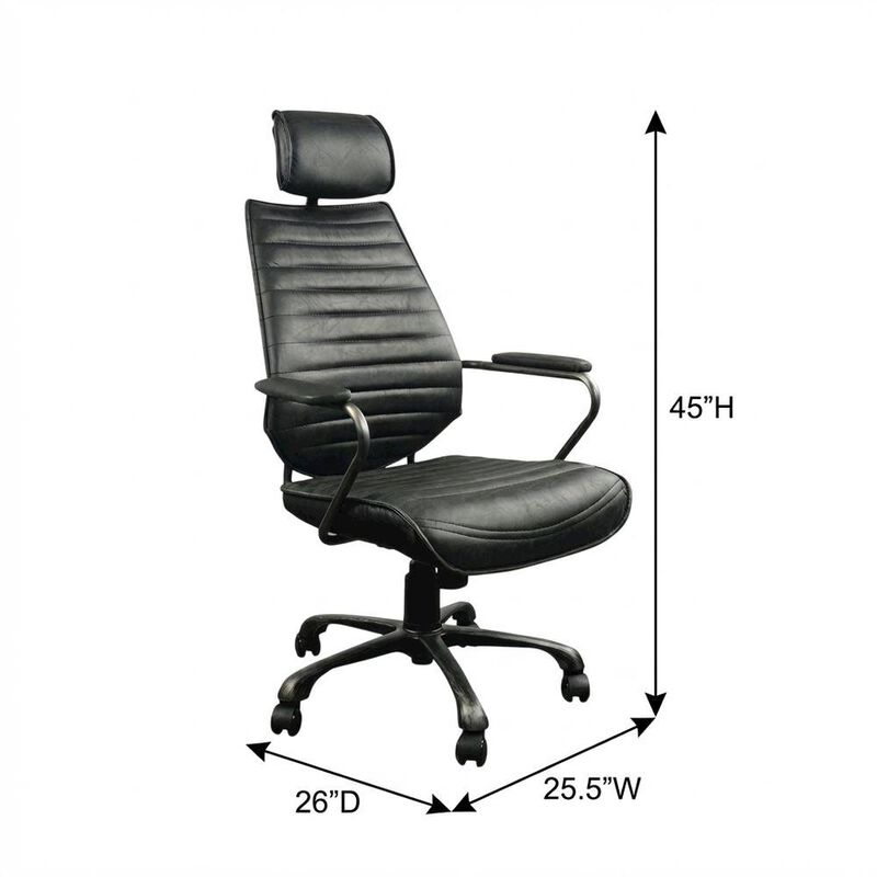 Bison Office Leather Upholstered Executive Office Chair, Industrial Swivel Desk Chair image number 1