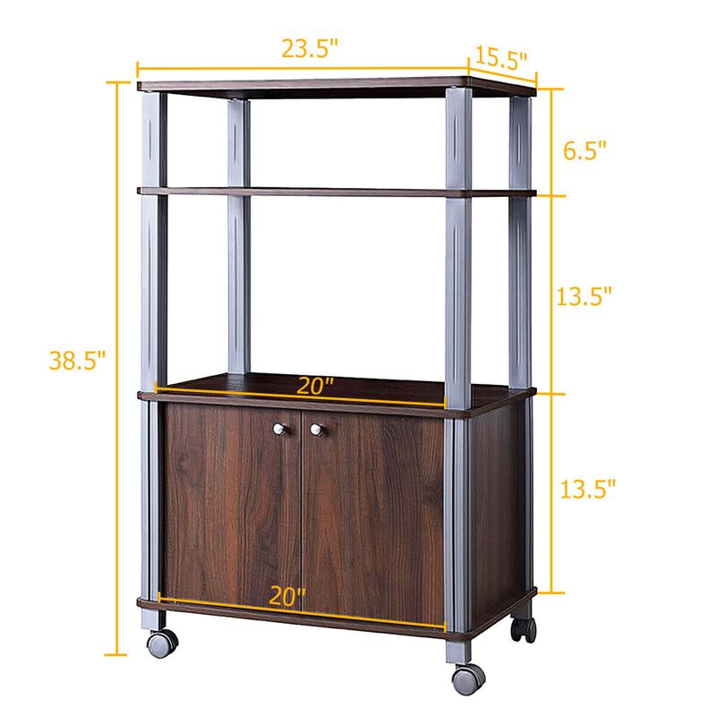 Microwave Rack Stand Rolling Storage Cart