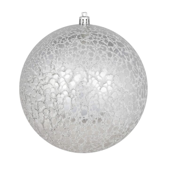 Silver Crackle Ball Ornament 6/Bag