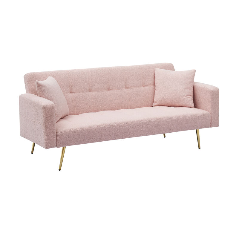 Merax 3 Seater Leather Feel Convertible Sofa Bed Futons image number 0