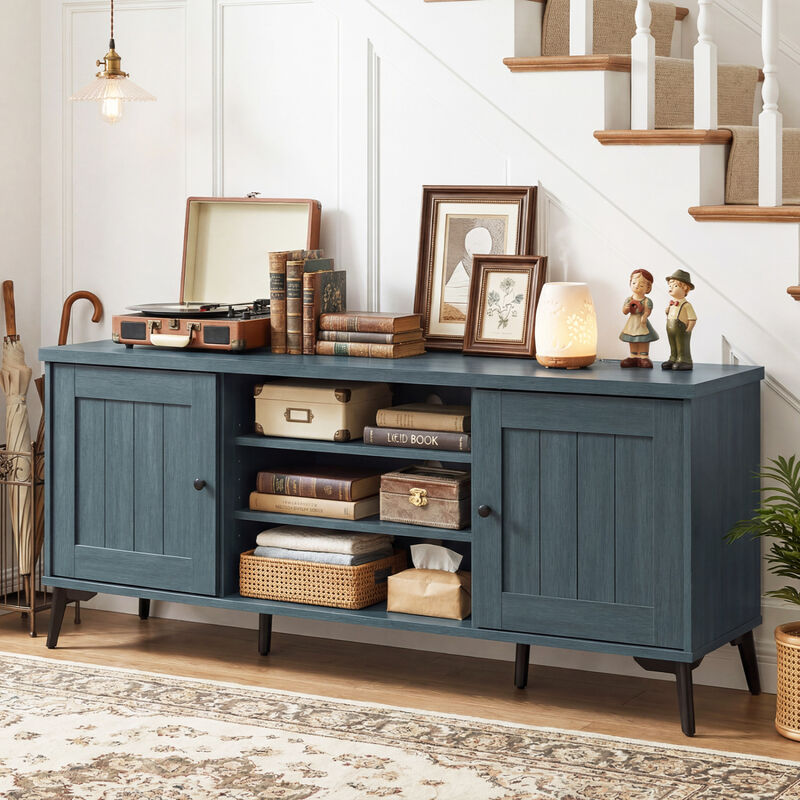 Modern Entertainment Center TV Stand with 2 Doors for 65 Inch TVs image number 4